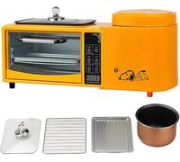 4 In 1 Breakfast Station, Smart Breakfast Maker Machine with 2-layer Oven, 1L Electric Steamer and Electric Frying Pan, Independent Temperature Control,Touch Screen Design,Suitable for Home Use