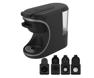 4-in-1 Capsule Coffee Maker Compatible with Nespresso, Dolce Gusto, Pods & Ground Coffee | 19 Bar Espresso Machine, 0.6L Tank, Fast Brew, Compact Design- Black