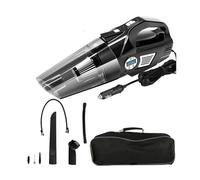 4 in 1 Car Cleaner Tire Inflator 12V Handheld Vacuum with Tire Pressure Gauge Flashlight Portable Vacuum Car Cleaner Air Compressor