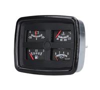 4 in 1 Car Instrument Assembly Multi-Functional Automotive Fuel Gauge Oil Pressure Water Temperature Ammeter with Backlighting Real- Monitoring Premium ABS Metal Durable Universal 12V Vehicle Installa