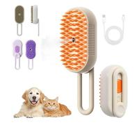 4 in 1 Cat Steam Brush for Shedding - 2025 Upgraded Self Cleaning for Cats and Dogs, Pet Grooming Brush, Rechargeable Steam Pet Brushs for Long or Short Haired, Anti-Static, Massage, Cleaning (Brown)