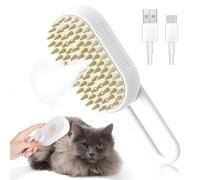 4 in 1 Cat Steam Brush for Shedding - Pet Hair Cleaning Brush Comb for Cats or Dogs, Anti-Static Steam Pet Brushes, Massage, Cleaning, Shedding & Combing All In One! (White)