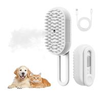 4 in 1 Cat Steam Brush for Shedding, Rechargeable Steam Pet Brush for Dog and Cat, Anti-Static, Massage, Cleaning, Shedding & Combing All In One!(White)