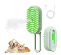 4 in 1 Cat Steam Brush for Shedding, Rechargeable Steam Pet Brush for Dog and Cat, Anti-Static, Massage, Cleaning, Shedding & Combing All In One!(Green)