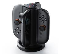 4-in-1 Charging Dock for Nintendo Switch 2 JoyCons with Dual-Sided Magnetic Connector & USB Type-C Cable, Portable JoyCon Charger Station for NS 2 Controllers,Black