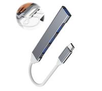 4-in-1 Charging Hub for MagicBand+ Plus Magic Band, Type-C Splitter Multicharger Multiport Adapter-1 USB 3.0 + 3 USB 2.0 Ports Disney World Must Haves (Gray 1pcs)