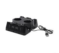 4-in-1 Charging Station For Controllers, Fast Charge Dock With LED Indicators, Compact ABS Design For Dual Gamepads And Motion Wands