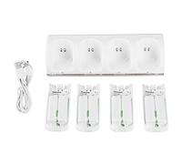 4 - in - 1 Charging Station for Wii Remote, Wireless Controller Charger with 4 x 2800mAh Rechargeable Batteries, LED Status Indicator, USB Powered Charging Base for Wii and Wii U