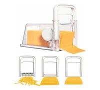 4 in 1 Cheese Cutter,Cheese Slicer,Cheese Grater with Handle,Cheese Chopper 4-in-1,Butter Slicer Storage Box,Cheese Cutting Cut Into Shreds Slicing Tool,Home Cheese Cutter (White)