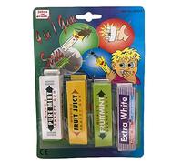 4 In 1 Chewing Gum Classic Jokes Gag Trick Practical Joke Set Snappy Gum, Squirt Gum, Bug Gum