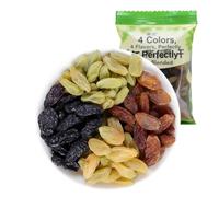 4-in-1 Colorful Seedless Raisins - Individually Wrapped Snack Packs With 4 Flavors, No Mess, Perfect For Baking & On-the-Go(9g*60 packs)
