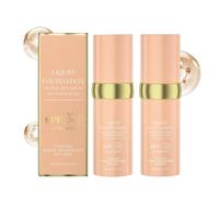 4-IN-1 Colour Changing Foundation,Mature Skin Foundation,Sunscreen Serum SPF 50,Broad Spectrum,Anti-aging,Moisturizing Full Coverage Liquid Foundation,Natural Finish (2 pc)