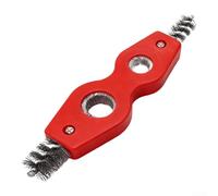 4-in-1 Copper Tube Brush, Double-Ended Cleaning Tool for Battery Terminals, Pipe Deburring and Rust Removal(Red)