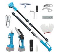 4-in-1 Cordless Electric Pole Saw Compatible with Makita 18V Battery, 8" Mini Chainsaw & 30 mm Pruning Shear with 15ft Reach Pole, Brushless Cordless Pole Shears and Battery Pole Saw(No Battery)