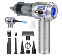 4 in 1 Cordless Handheld Vacuum, 25000Pa Powerful Car Vacuum Cleaner & Portable Mini Hoover, Rechargeable Portable Air Duster for Home Car Office Pet Hair(Silver-purple)