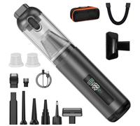 4-in-1 Cordless Handheld Vacuum - Car Vacuum Cleaner, 24000Pa Suction Type-C Charge, 3 Suction Modes, Handheld Hoover Cordless Powerful for Car, Desk, Computer, Keyboard, Home, Office Cleaning (Black)