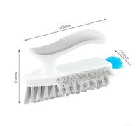 4 in 1 Corner and Grout Cleaning Brush with Squeegee, Ergonomic Non Slip Handle for Bathroom and Kitchen Use with Polypropylene Bristles (White gray)