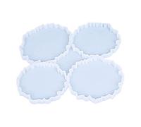 4 in 1 Crystal Epoxy Resin Tray Molds Agate Geode Resin Molds Coaste Making Accessories Office Home Decoration Silicone Craft