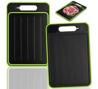 4 in 1 Defrosting Board, Plastic Thaw Cutting Boards, Miracle Melt Defrost Tray for Kitchen Chopping Meat Food (L, 14.4x9.8 inches)