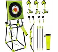 4 in 1 Deluxe Axe Throwing Game Set for Adults with Collapsible Stand, Backyard & Indoor Outdoor Sports Activity Set Includes Axes, Darts, Bows & Throwing Stars with Target Board