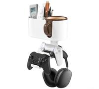4-in-1 Desk Organizer, Multi-Function Desk Organizer Under Desk Cup Holder And Headphone Hanger For5-50mm Tables(White)
