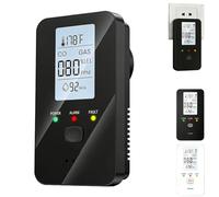 4-in-1 Detector with HD Screen, Plug in 4-in-1 Detector with Large HD Screen for Home, Apartment, Hotel, Camping RV (Black)