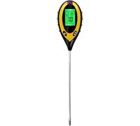4 in 1 Digital Soil Analyzer Multifunctional Tester Sunlight Intensity PH Value Humidity Temperature Detector Planting Meter Cultivating Tool Field Dial Garden Greenhouse