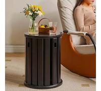 4-in-1 Dining Chairs Set 4 Stackable Stools & Modern Farmhouse Side Table Multi-functional Black Stool & Table Combo Space-saving Design for Home or Office