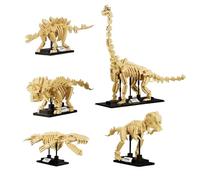 4-in-1 Dinosaur Skeleton Building Block Set - 1221PCS T-Rex, Stegosaurus Bricks Kit, Combine into Giant Brachiosaurus Fossils, STEM Educational Toy, Creative Gift for Kids Adults
