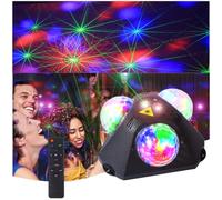 4 in 1 Disco Ball DJ Party Light, 3 RGB Projector Lights, Strobe, Home Party Christmas Decoration