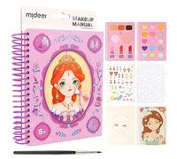 4 in 1 DIY Fashion Design Make Up Drawing Book for Girls Cute Stencils Stickers Scrapbooking Painting Art Activity Book for DIY Crafts Album Bullet Junk Journal Planner Makeup Stickers