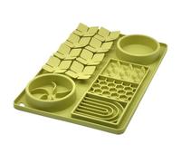 4-in-1 Dog Slow Feeder Bowl, Silicone Lick Mat, Snuffle Puzzle, Suction Cups, Small/Medium Breeds (Green)