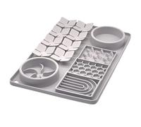 4-in-1 Dog Slow Feeder Bowl, Silicone Lick Mat, Snuffle Puzzle, Suction Cups, Small/Medium Breeds (Grey)