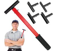 4-in-1 Door Hinge Adjustment Tool, Hinges Gap Adjusting Wrench Set, Heavy Duty Hinge Adjuster with Rubber Grip for Professional Residential Commercial Door Cabinet Alignment - Red