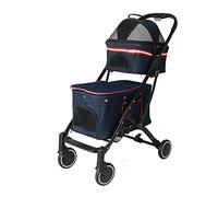 4-in-1 Double Pet Stroller for Dogs and Cats 2 Detachable Carriers Strolling Cart for Small Medium Large Dogs Traveling 4 Lockable Wheels Collapsible Sturdy Loading 10 Kg / 22 Lbs 20 Kg / 44 Lbs