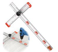 4-in-1 Drill Positioning Ruler, T Square Line, 60 cm High Precision Angle Ruler, Adjustable Angle Sliding Drill Positioning Ruler, for Drilling Tools, Carpentry, Scribing Gauge, Drawing