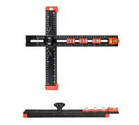 4-in-1 Drilling Positioning Ruler T-Square Measuring Tool Cabinet Door Drawer Hole Drilling Template Marking Gauge Tools for Woodworking, Cabinet Drawer Door