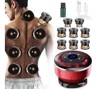 4-in-1 Electric Cupping Therapy Set with 8 Cellulite Massage Cups - 12 Modes Suction,Smart Dynamic Cupping Therapy Set for Ease Fatigue, Muscle Soreness and Skin Tightening(Red)