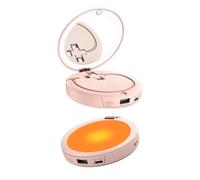4 IN 1 Electric Hand Warmers Rechargeable For Women+Make Up Mirror Travel+Portable Charger Power bank,Light up Handbag Mirror Gift Valentines for Her Self love (Pink with standard package)