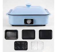 4-In-1 Electric Hot Pot Grill, 1200W Smokeless BBQ and Multi-Cooker with Temperature Control, Non-Stick Frying Pan for Easy Cleaning, Ideal for Family Dinners and Camping