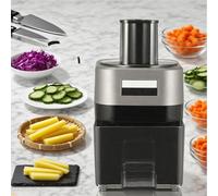 4-in-1 Electric Vegetable Cutter, Electric Vegetable Slicer with 4 Blades, Dual Head Synchronous Processing, 100W Automatic Multi-Function Vegetable and Fruit Chopper for Commercial and Home Use
