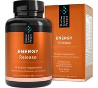 4-in-1 Energy & Mental Performance Supplement with Vitamin B Complex, Maca, Ashwagandha, Ginkgo Biloba, Minerals & Probiotics - 17 Nutrients for Fatigue & Tiredness Relief - Vegan, 30-Day Supply