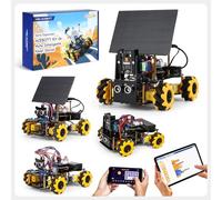 4-In-1 ESP32 Smart Camera Solar Robot Car, 4WD Remote Control Car Robotics Kit for 8-12 12-16+ Kids Teens, Electronics Programming STEM Toy Science Coding Kit Compatible with Arduino/Scratch/Phython