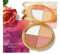 4-in-1 Eye & Cheek Makeup Palette - Blendable Eyeshadow, Highlighter & Contour Kit for Face Defining, Buildable Highlight Shades for Daily & Glam Party Makeup
