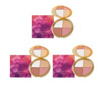 4-in-1 Eye Cheek Palette, Baked Powder for Contour kit, Multitasking Blush, Highlighter Eyeshadow, Natural Glow Makeup Kit for Women, Silky Smooth Finish, Natural Glow Contour Powder (3PCS)