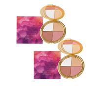 4-in-1 Eye Cheek Palette, Baked Powder for Contour kit, Multitasking Blush, Highlighter Eyeshadow, Natural Glow Makeup Kit for Women, Silky Smooth Finish, Natural Glow Contour Powder (2PCS)