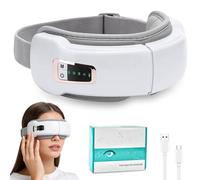 4-in-1 Eye Massager with Heat & Music, Air Pressure Compression & Vibration Massage & Bluetooth Sleep Eye Mask, Relieves Eyes Strain & Dry, Heated Eye Massager for Sleeping
