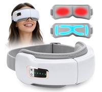 4-in-1 Eye Massager with Heat & Music, Eye Massager, Air Pressure Compression & Vibration, 5 Modes Massaging Eye Mask, Bluetooth Heated Eye Mask Eyes Gift for Dry Eyes, Headache Relief, Sleep Improve