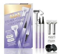 4 in 1 Eyeliner & Microblading Eyebrow Pen,Lower Lash Stamp for Left & Right Eye,Waterproof Liquid Eyeliner,with 0.01mm Precision Tip,Lasting Lower Lash Stamp Set,for Beginners,Women (Black)