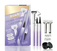 4 in 1 Eyeliner & Microblading Eyebrow Pen, Lower Lash Stamp for Left & Right Eye, Waterproof Liquid Eyeliner with 0.01mm Precision Tip, Long-Lasting Natural Eye Makeup Set for Beginners (2 Set)